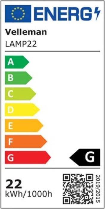 Energie-Label Velleman Ringleuchtstoffröhre für VTLAMP2 (1050 lm, 1x)