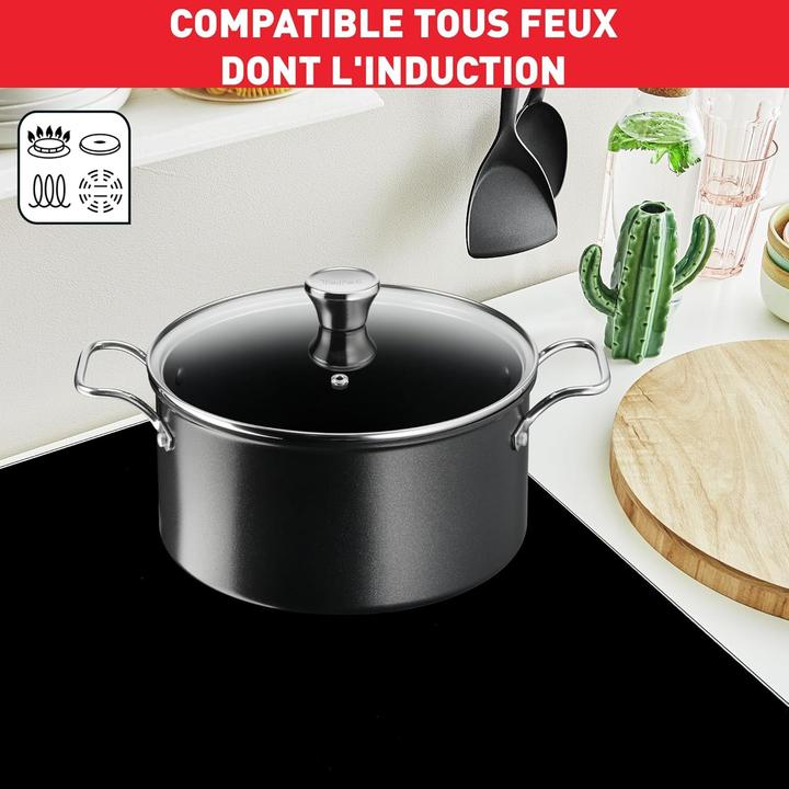 Actual product image Tefal 6-Piece Cookware Set with Non-Stick Coating, Induction Compatible, Heat Indicator (Pan set + pot set)