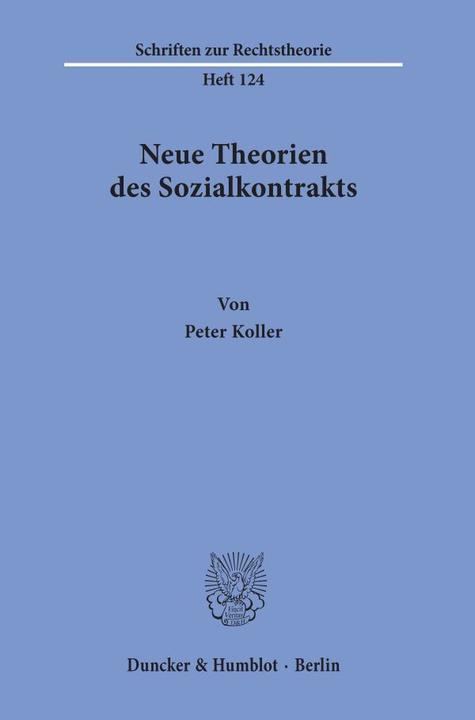 Produktbild Neue Theorien des Sozialkontrakts (Deutsch, Peter Koller, 1987)