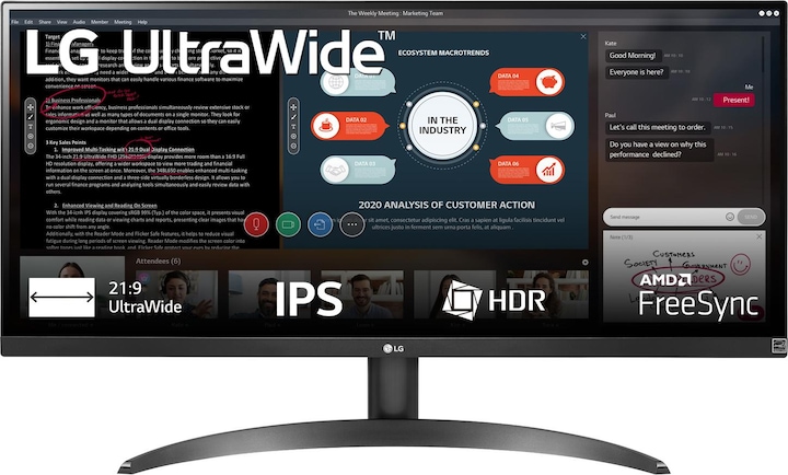 LG 29WP500-B (2560 x 1080 pixels, 29")