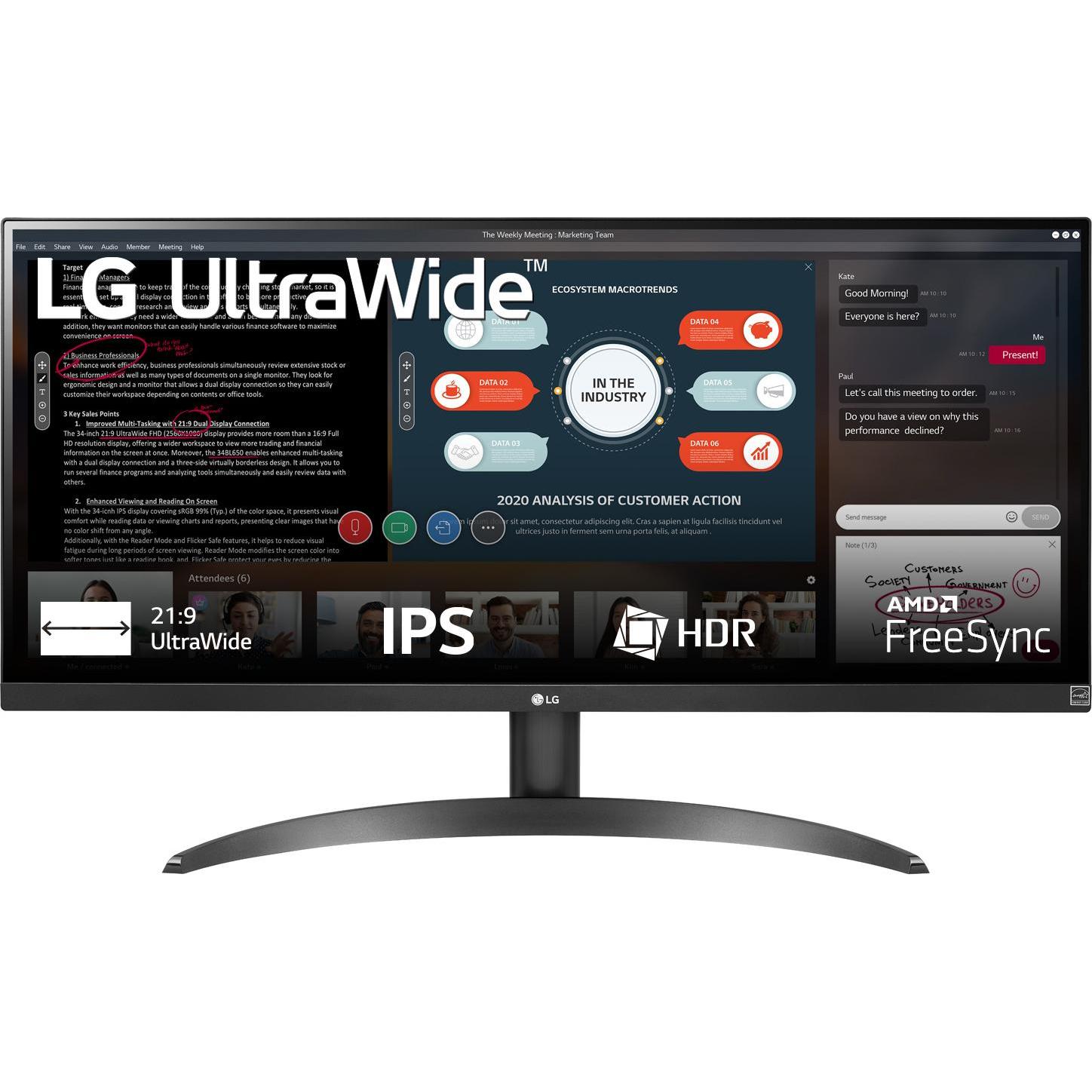 LG 29WP500-B (2560 x 1080 Pixel, 29"), Monitor, Schwarz