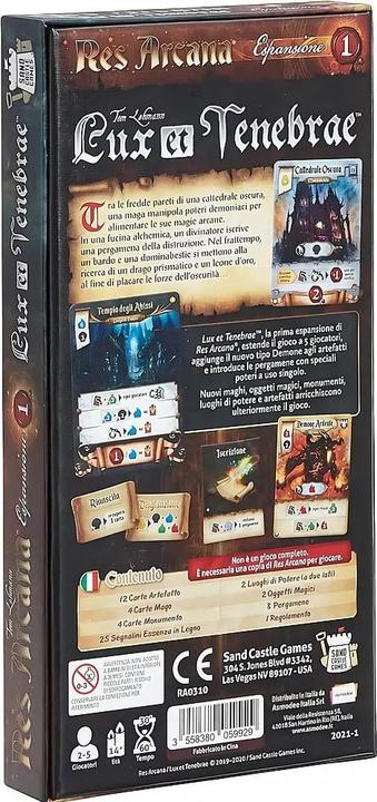 Actual product image Asmodée Res Arcana - Lux et Tenebrae: Ed. Italiana (Italian, 2 - 5 Players)