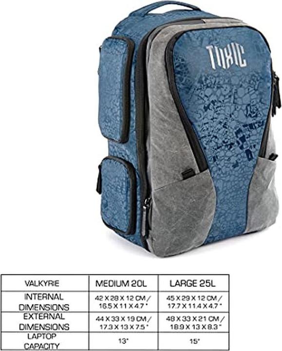 Image du produit 3 Legged Thing Toxic Valkyrie Camera Backpack M Water Resistant "Frog" Pocket Sapphire (20 l)