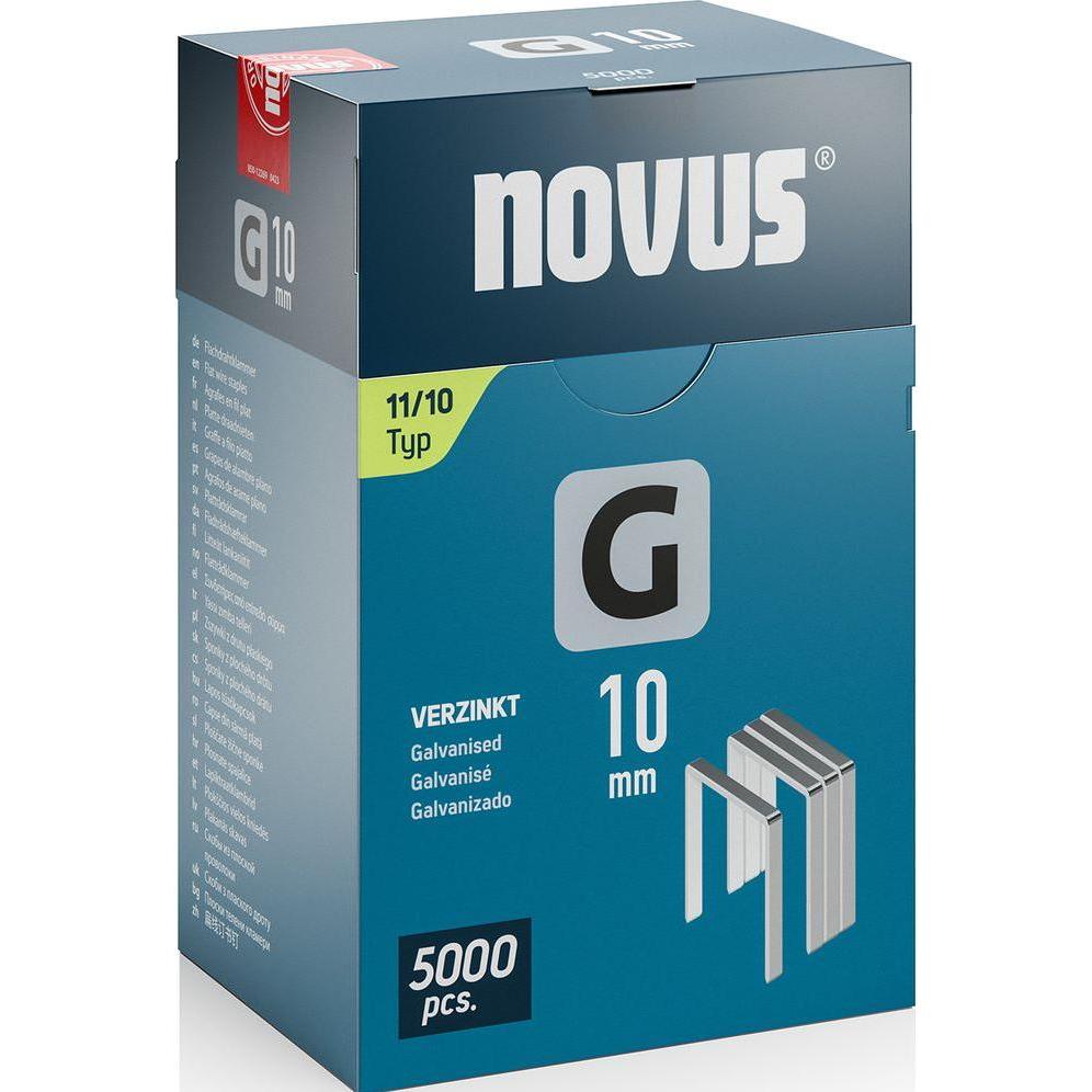 Novus, Tackerklammern + Tackernägel, Flachdrahtklammern G 11 10mm 5000 Stk.