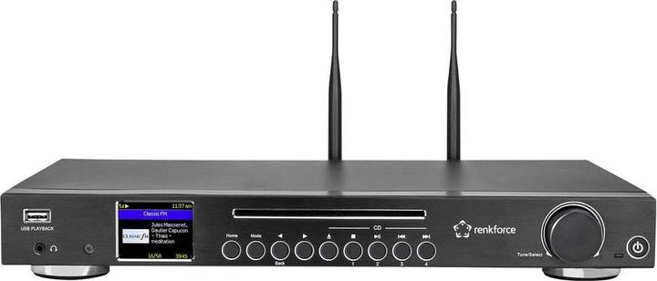 Produktbild Renkforce RF-DAB-IR1702 Internet CD-Radio DAB+, FM, Internet CD, Bluetooth®, DLNA, WLAN, Internetradio Inkl. (DAB+, FM, Internetradio, Bluetooth, WLAN)