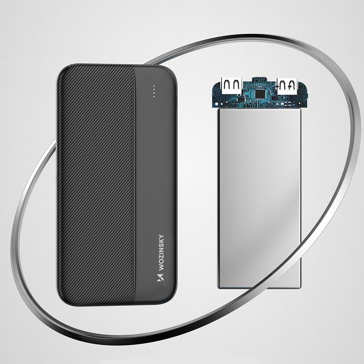 Actual product image Wozinsky powerbank Li-Po 10000mAh 2 x USB black (WPBBK1) (10000 mAh)