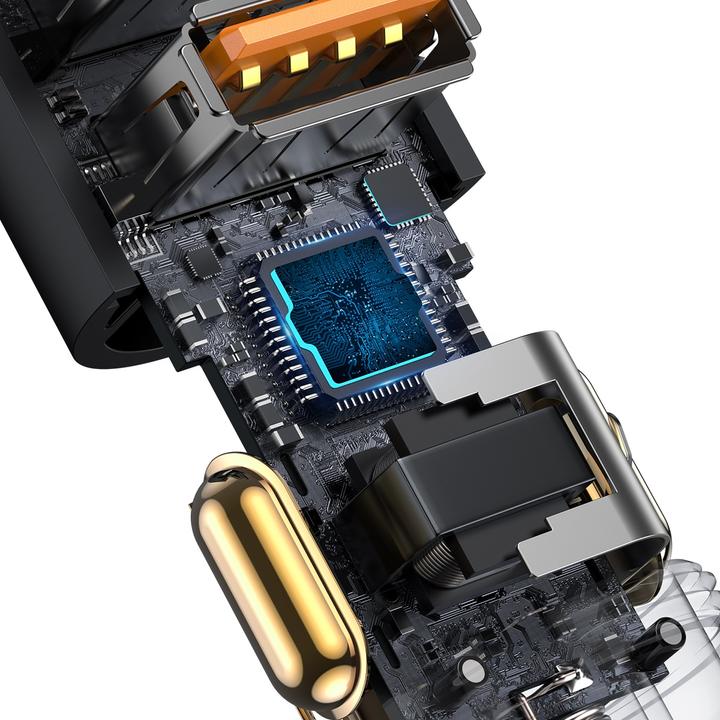 Produktbild Baseus Share Together Fast Charge Car Charger with Cigarette Lighter Expansion Port, 2x USB, 120W (G