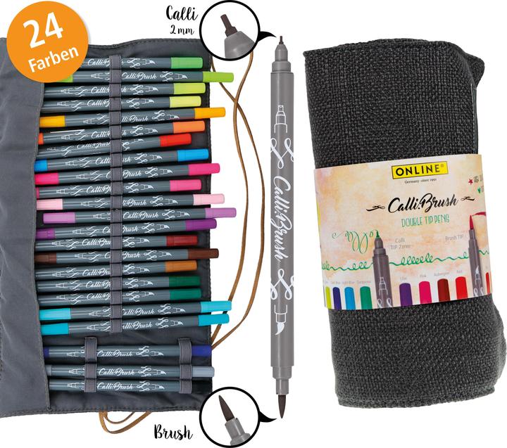 Actual product image Online Callibrush Pen Double Tip (24 x)