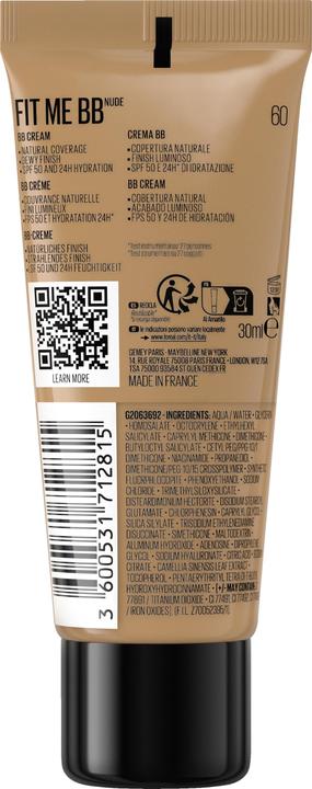 Actual product image Maybelline New York Maybelline T Face Fit Me BB Nude 60 (60 Nude)
