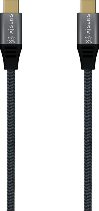 Actual product image Aisens CABLE USB 2.0 ALUMINIO 5A 100W E-MARK USB-C 2.0M (2 m, USB 2.0, 100 W)