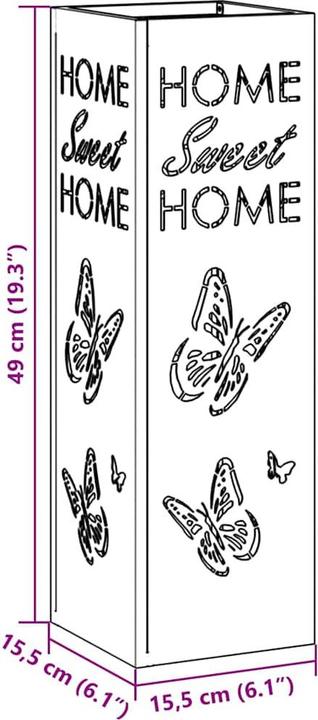 Immagine prodotto vidaXL Portaombrelli in metallo nero Standard Inserti decorativi