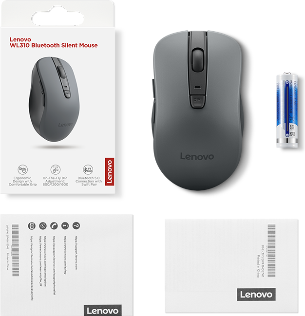 Image du produit Lenovo WL310 Souris Bluetooth silencieuse autonome (P) (Sans fil)