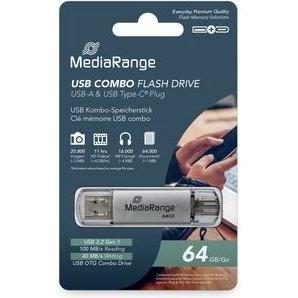 MediaRange PENDRIVE COMBO 64GB USB 3.2 HIGH P. (64 GB, USB-A), Chiavetta USB