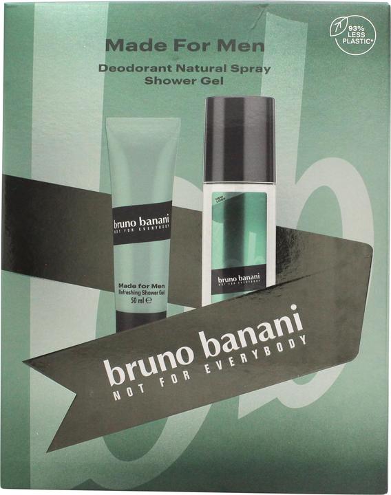 Bruno Banani Made for Men Geschenkset Deodorant Natural Spray 75ml + Duschgel 50ml (Spray, 75 ml)
