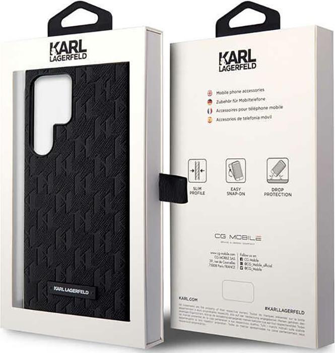 Produktbild Karl Lagerfeld KLHCS23LSAKLHPK S23 Ultra S918 hardcase black/black Saffiano Mono Metal Logo (Samsung Galaxy S23 Ultra)