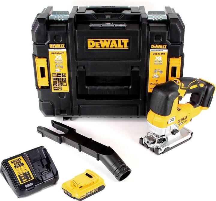 Produktbild DeWalt DCS 334 D1 Akku Pendelhub Stichsäge 18V Brushless + 1x Akku 2,0Ah + Ladegerät + TSTAK