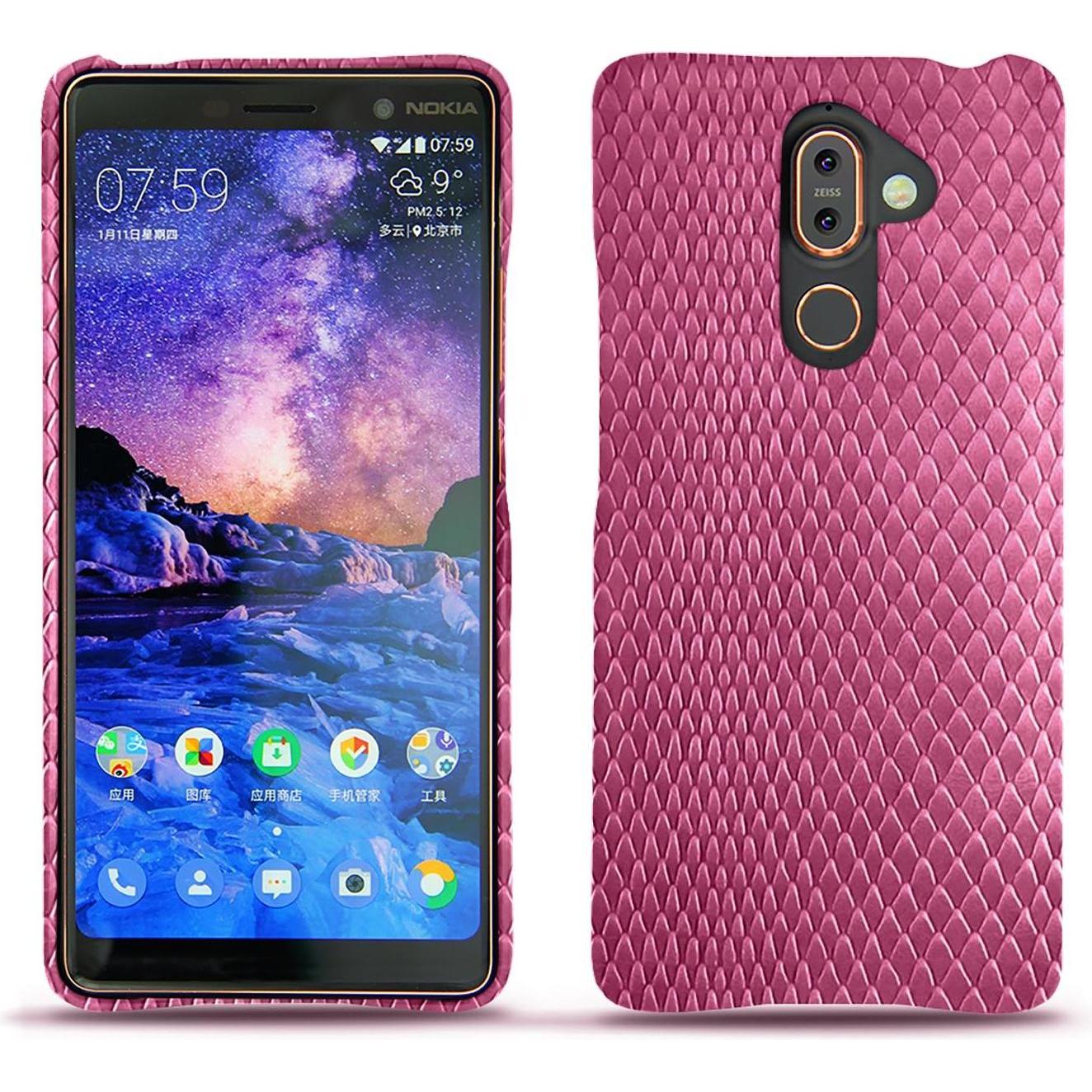 Noreve Lederschutzhülle (Nokia 7 Plus), Smartphone Hülle, Rosa