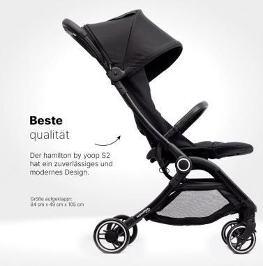 Productafbeelding Hamilton by yoop Kinderwagen S1 Plus Schwarz - Leichtgewicht Buggy - MagicFold™ Technology (0 Maanden - 4 Jaren)