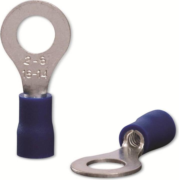 Quadrios 22C448 Ring cable lug Cross-section (max.)=2.5 mm² Hole-Ø=6.5 mm Partially insulated Blue 1 set