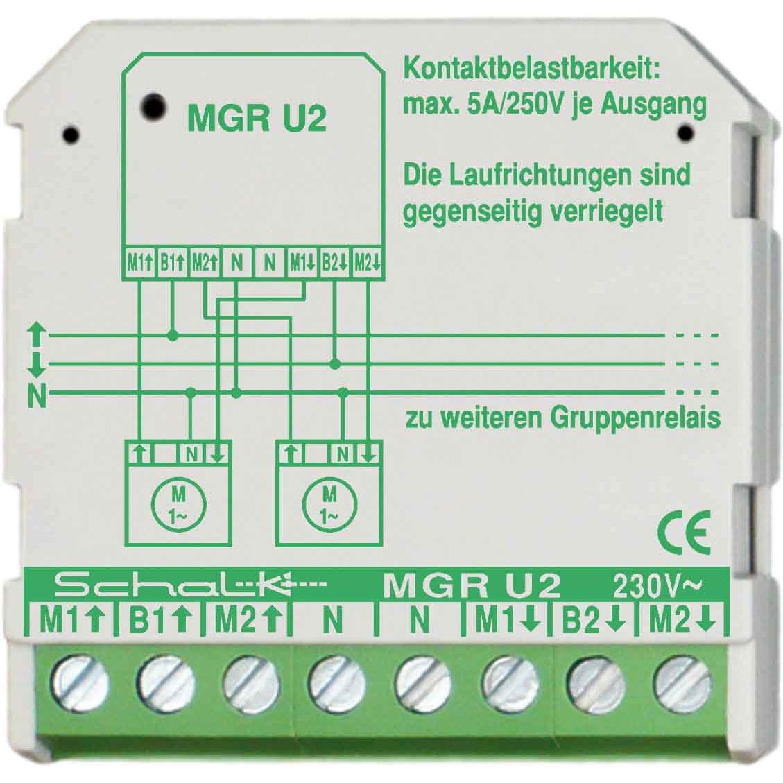 Schalk SCHAL MGR U2 Motor-Gruppen-Relais 230VAC 2 Wechsler 5A, Relais
