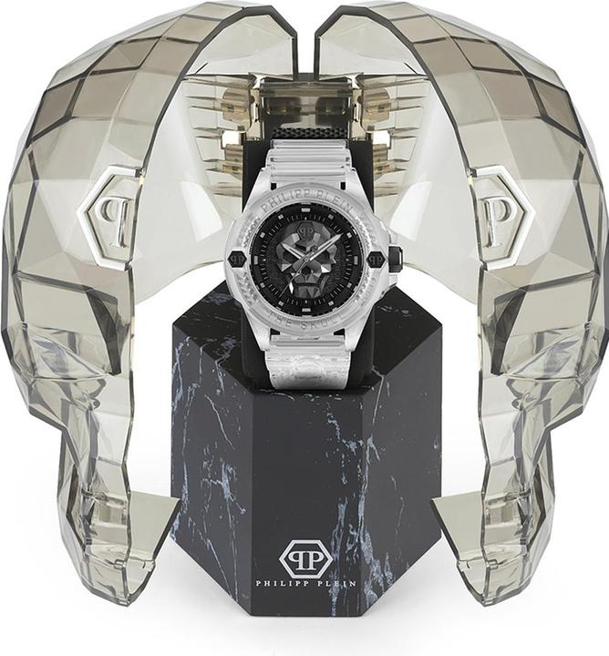 Philipp Plein Orologio Uomo The $kull Diver – Cassa 44mm Acciaio, Quadrante Verde, Cinturino In Acciaio – 10 Bar