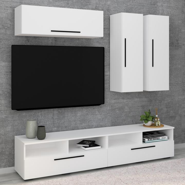 Produktbild VCM TV Lowboard Fernsehschrank Schrankwand Wohnzimmer Anbauwand Wohnwand Arila XL (190 x 40 x 200 cm)