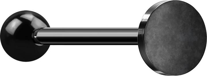 Produktbild Star Piercing Micro Barbell schwarz mit Kugel und Scheibe (ohne Messing, Chirurgenstahl 316L)