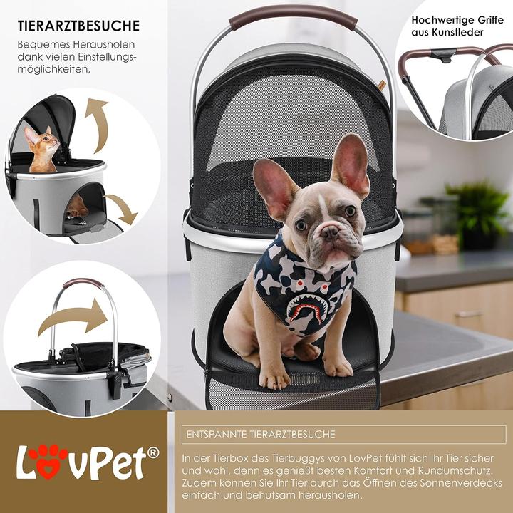 Produktbild Lovpet Hundewagen (Hund, Katze, Atmungsaktiv, Faltbar)