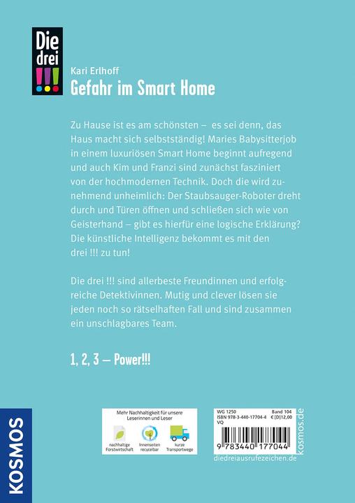 Immagine prodotto Kosmos Die drei!!!, Gefahr im Smart Home (Tedesco, Ina Biber, Kari Erlhoff, 2023)