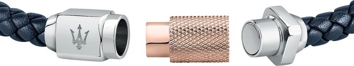 Produktbild Maserati Leather Armband (21.50 cm, Edelstahl, Leder, Recycelt)