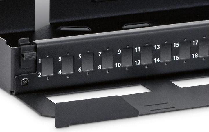 Produktbild Triton RAC-FO-X77-A1 - Ausziehbares Opto-Patch-Panel 1HE für 24 LC-D Stecker, RAL 9005, grau