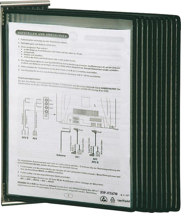 Produktbild Wolfgang Warmbier Wandhalter Tarifold IDP-STAT, mit 10 Schwenkhaltern, ESD