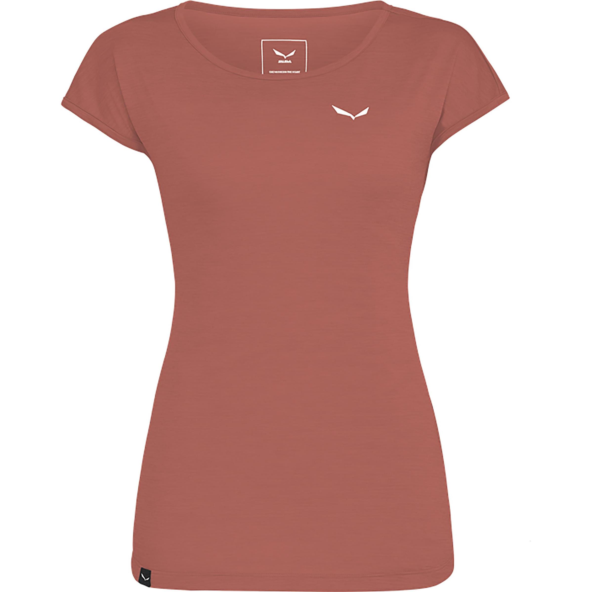 Salewa, Damen, Funktionsshirt, Women's Puez Melange Dry S/S Tee (38, M), Rot, 38, M