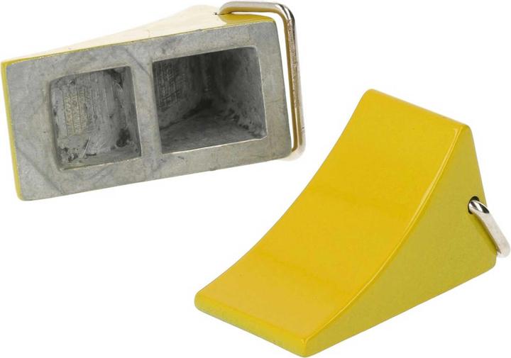 Actual product image Robitronic wheel chocks fuse yellow (2 pcs.) cast-iron clamping shoes