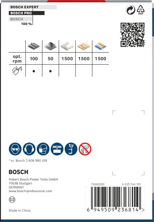 Nutritional values and ingredients Bosch Professional Zubehör PRO Multi material hole saw, 86 mm, with thread (86 millimetres)