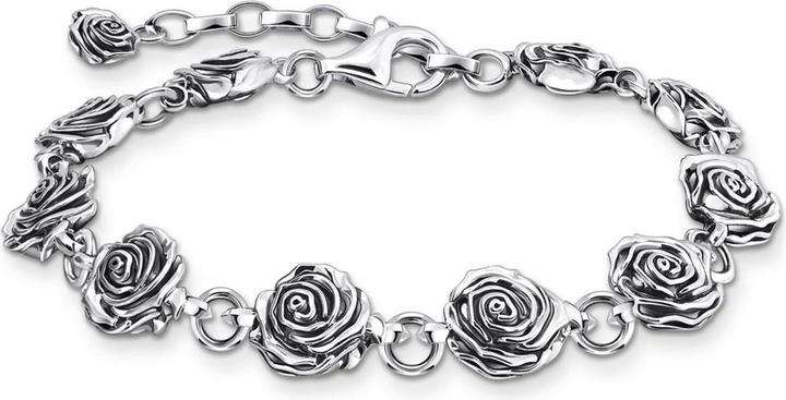 Immagine prodotto Thomas Sabo Armband Midnight Rose Silber (21 cm, Argento)