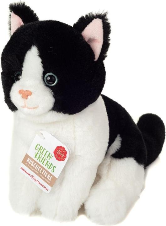 Image du produit Teddy Hermann Katze sitzend schwarz-weiss 20cm (7 cm)