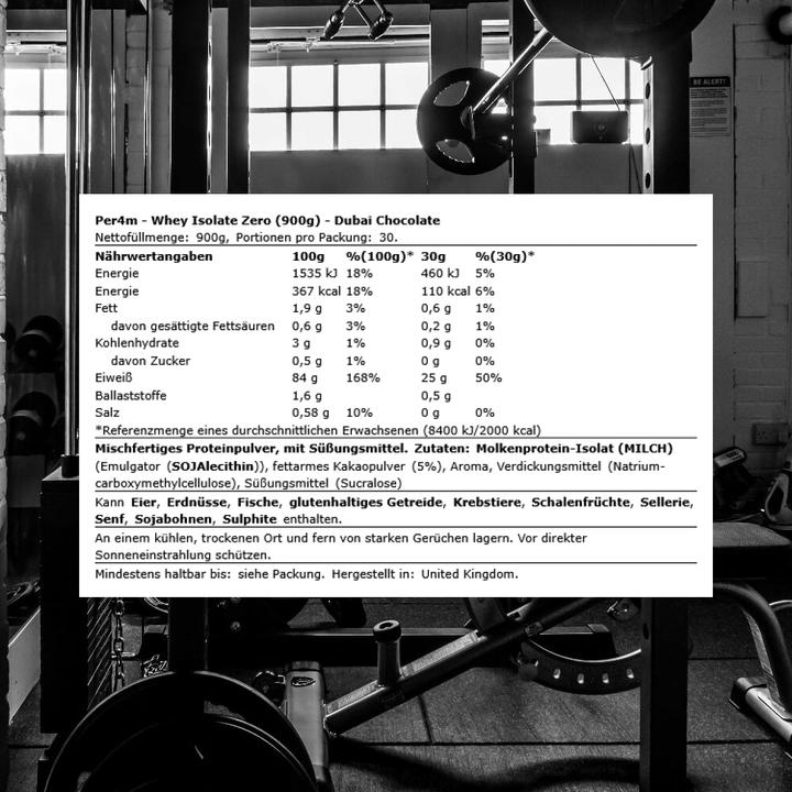 Immagine prodotto Per4m Whey Isolate Zero (900 g, Cioccolato)