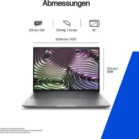 Image du produit HP ZBook X G1i 16 (16", 1000 Go, 32 Go, DE, Intel Core Ultra 9 285H)