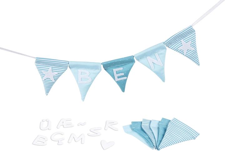 Produktbild Goki Buchstabenwimpelkette blau mit 10 Wimpeln