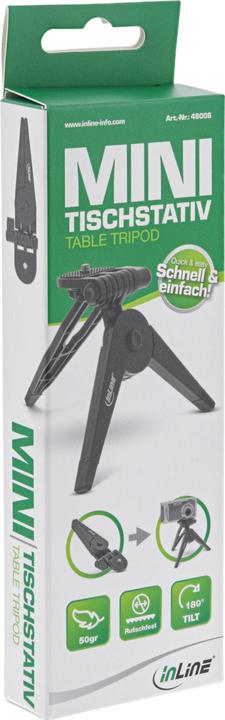 Produktbild InLine ® Mini-Stativ 85mm, faltbar, schwarz