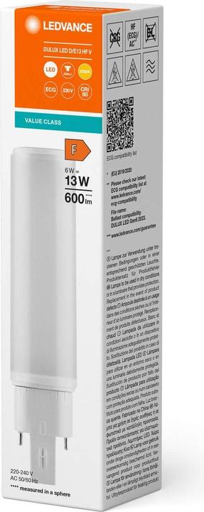 Immagine prodotto Ledvance Lampada compatta a LED (G24q-1, 6 W, 600 lm, 1 x, F)