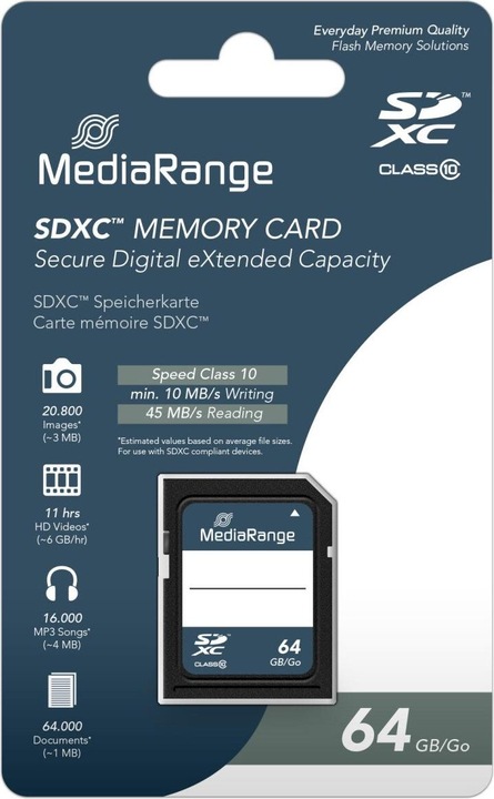 Actual product image MediaRange MR965 (64 GB, SDXC, U1)