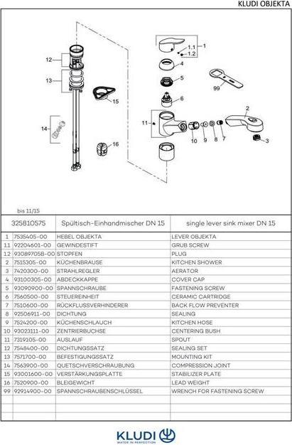 Actual product image Kludi Single-lever sink mixer OBJEKTA DN 15 chr