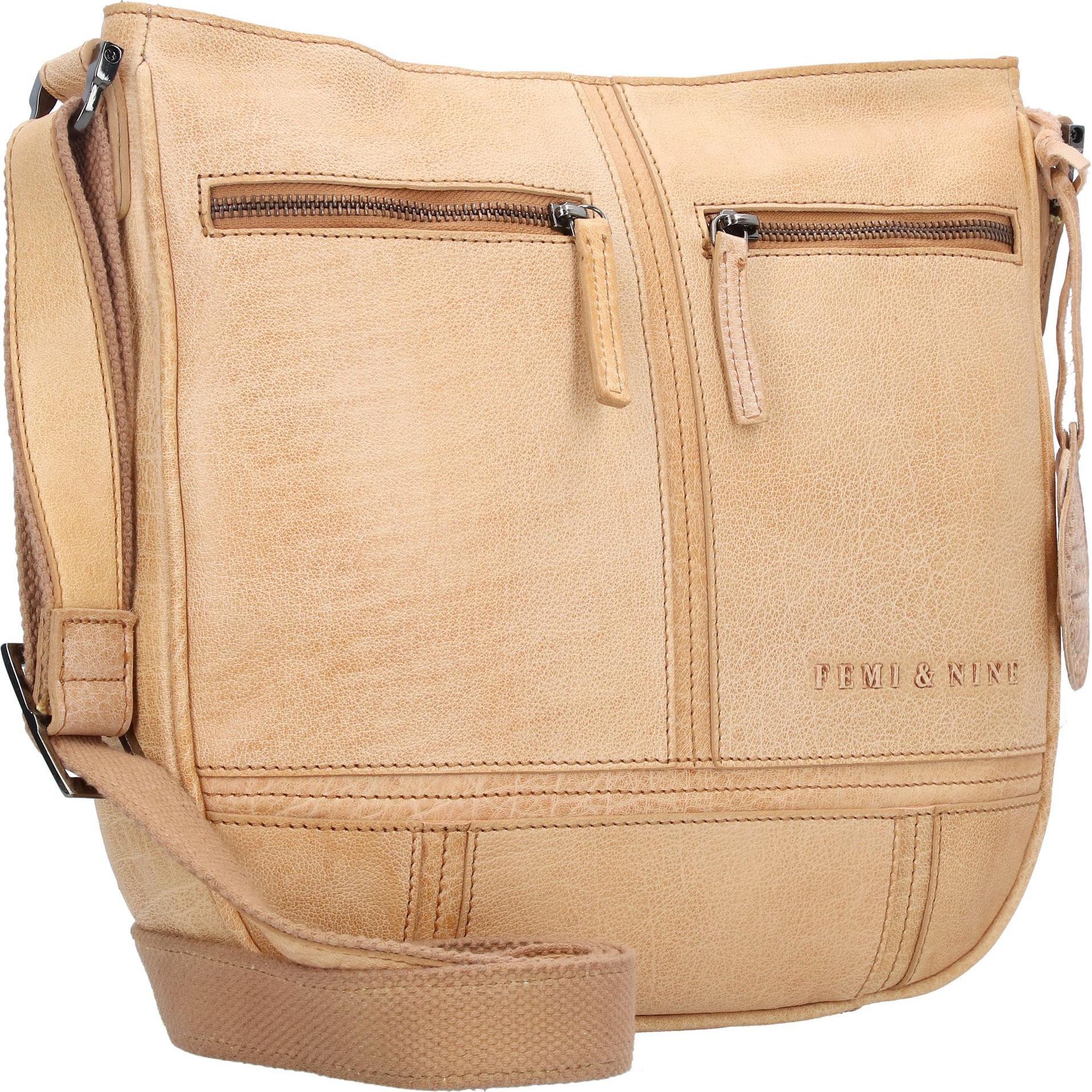 Thumbnail - Greenland Nature, Handtasche, Femi & Nine Umhängetasche Leder 28 cm, Beige