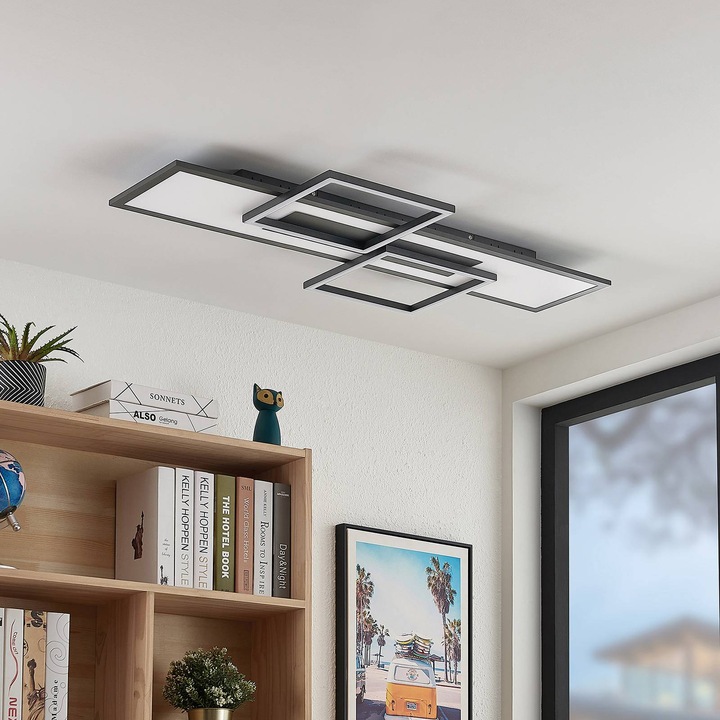 Actual product image Lucande Narumi LED Ceiling Lamp CCT, 110cm, black (2100 lm)