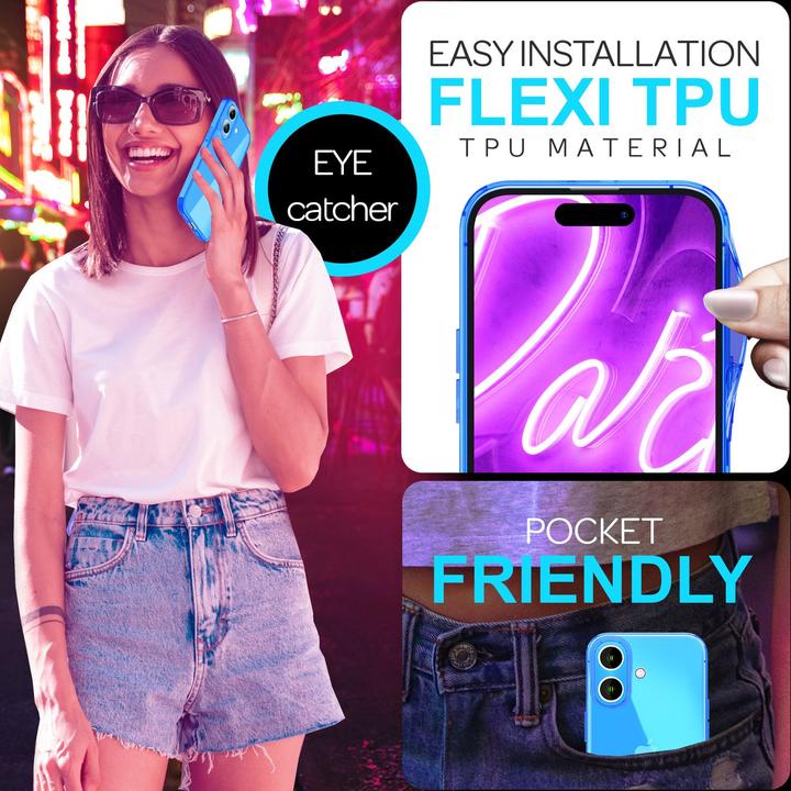 Immagine prodotto Nalia Copertura in silicone trasparente al neon (Apple iPhone 16)