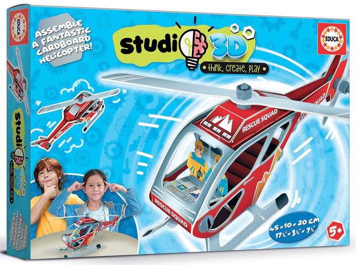Actual product image Educa 19187 Studio 3D Construction 50 pcs. The Helicopter (Paper and Plastic Parts) (50 pieces)
