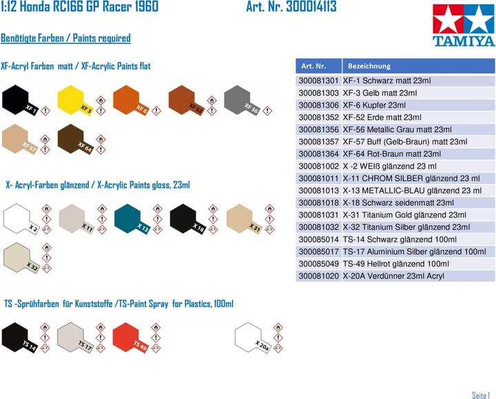 Actual product image Tamiya Honda RC166 GP Racer