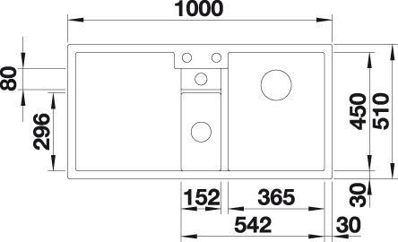 Produktbild Blanco Collectis 6 S (Aufsatzspülbecken, 100 cm, 51 cm)